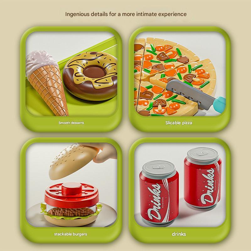 children engaging with kitchen toy set