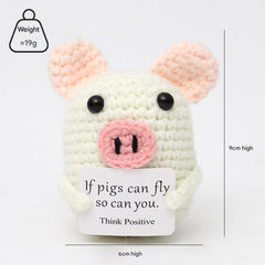 colorful knitted animal toy for imaginative play