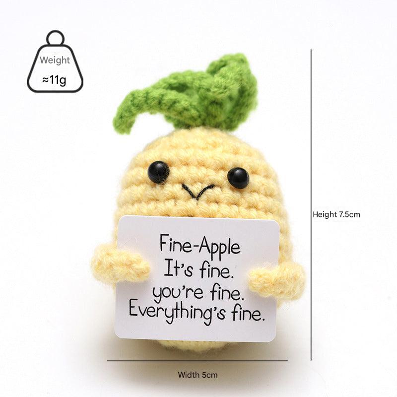 colorful knitted animal toy for imaginative play