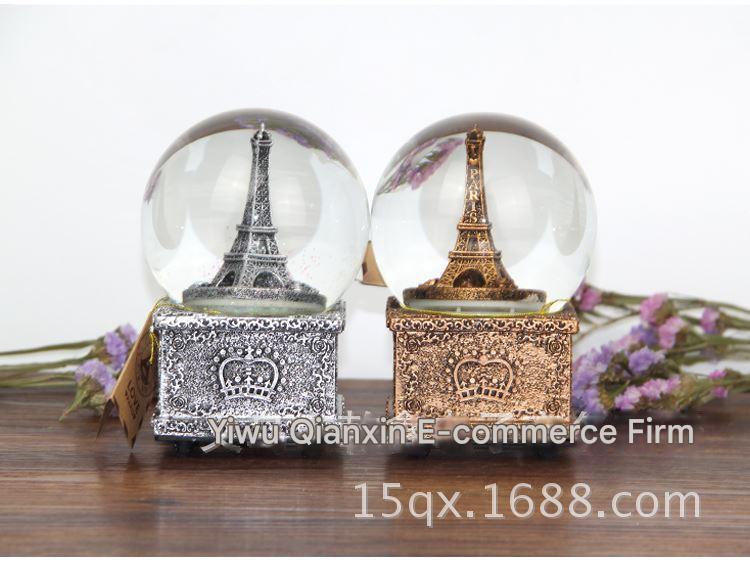 close-up of vintage European tower music box