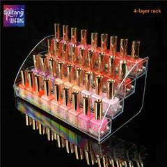 Cosmetic display rack filled with make-up essentials
