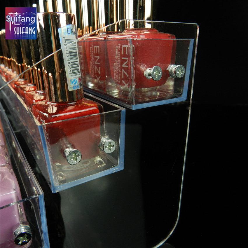 Multi-layer lipstick holder on display showcasing different shades