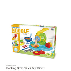 Various noodle shapes created with the play dough set