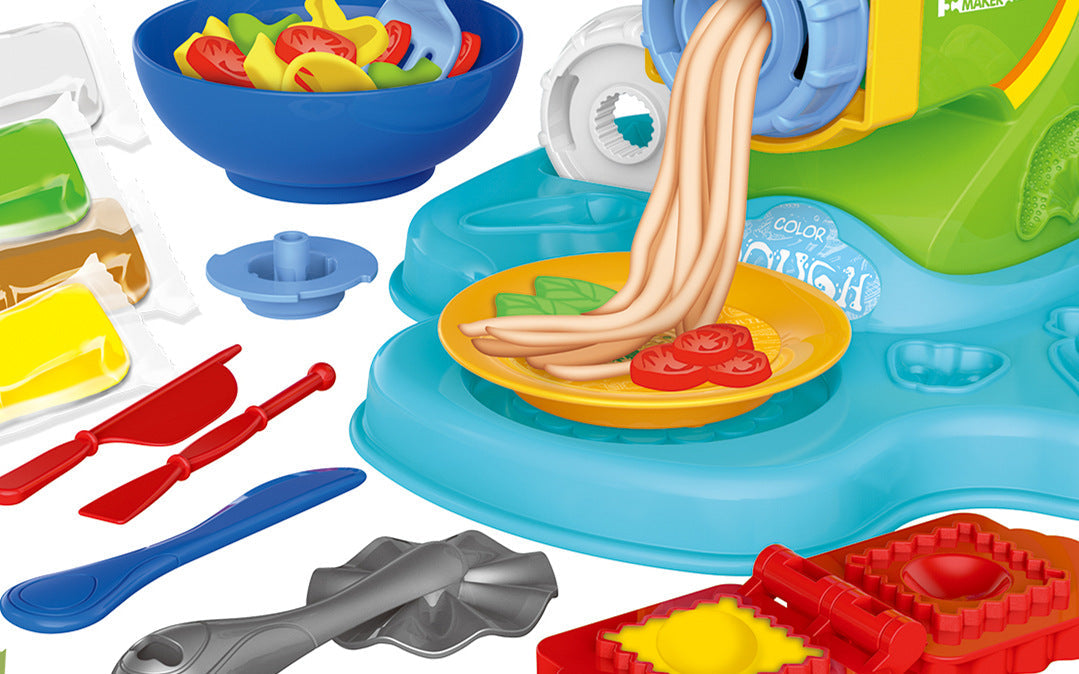 Young child simulating cooking with play dough