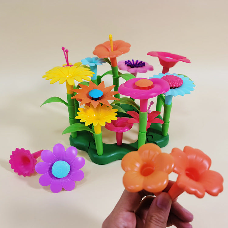 creative construction with garden blocks