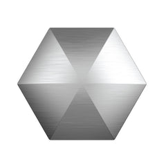 Close-up of sleek silver fidget spinner