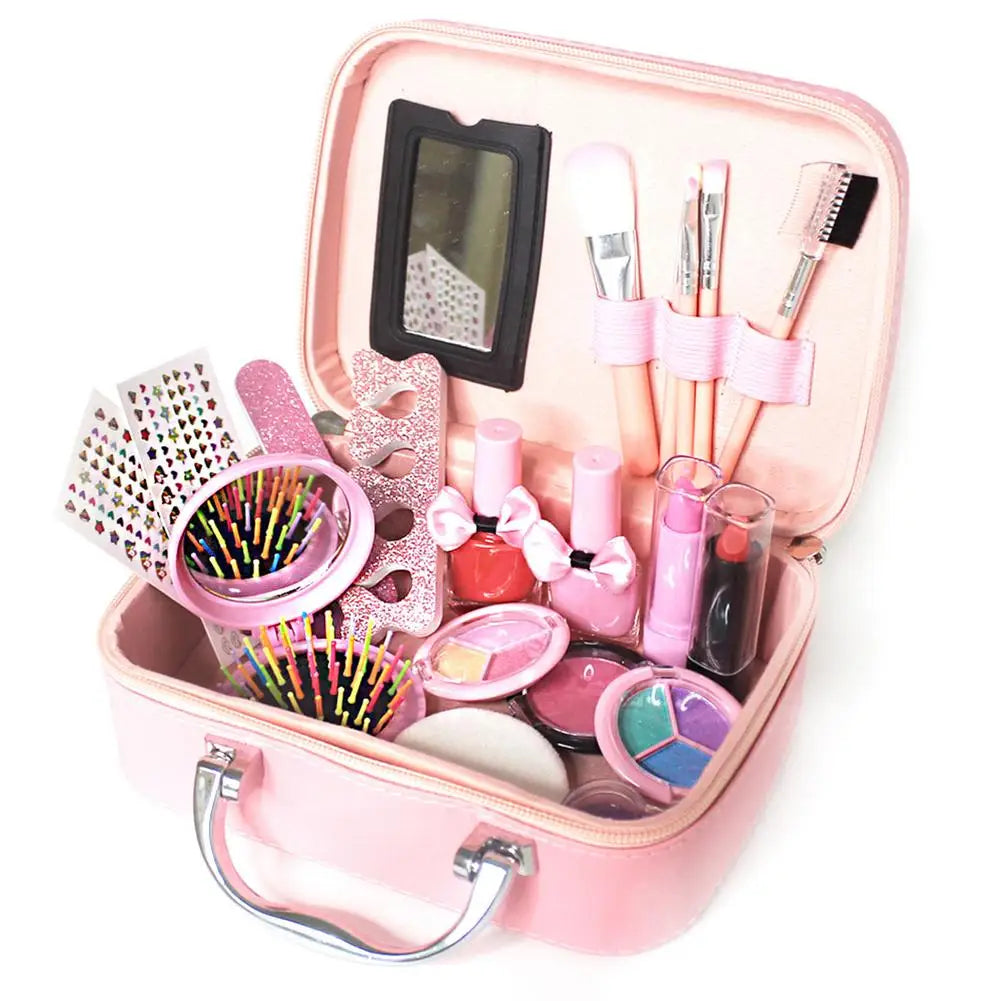 Child holding colourful mermaid makeup kit