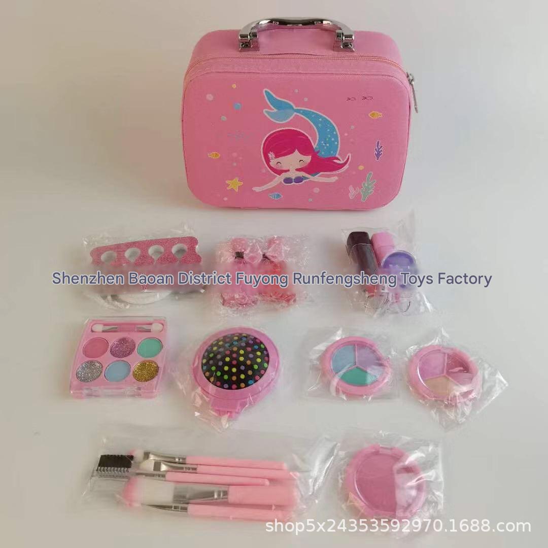 Inside view of kids' mermaid-themed makeup set