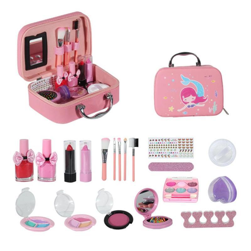 Inside view of kids' mermaid-themed makeup set