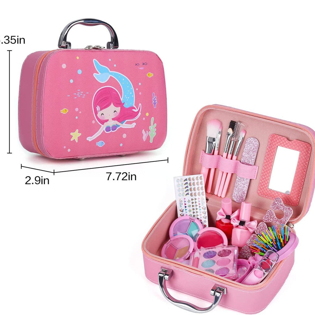 Colourful box containing kids makeup kit