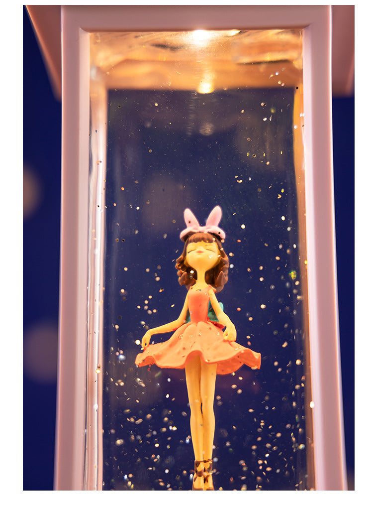 elegant ballet dancer snow globe with music