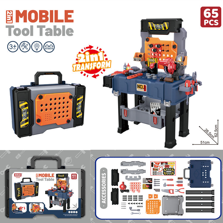 Child-Friendly Construction Tool Set with electronic drill