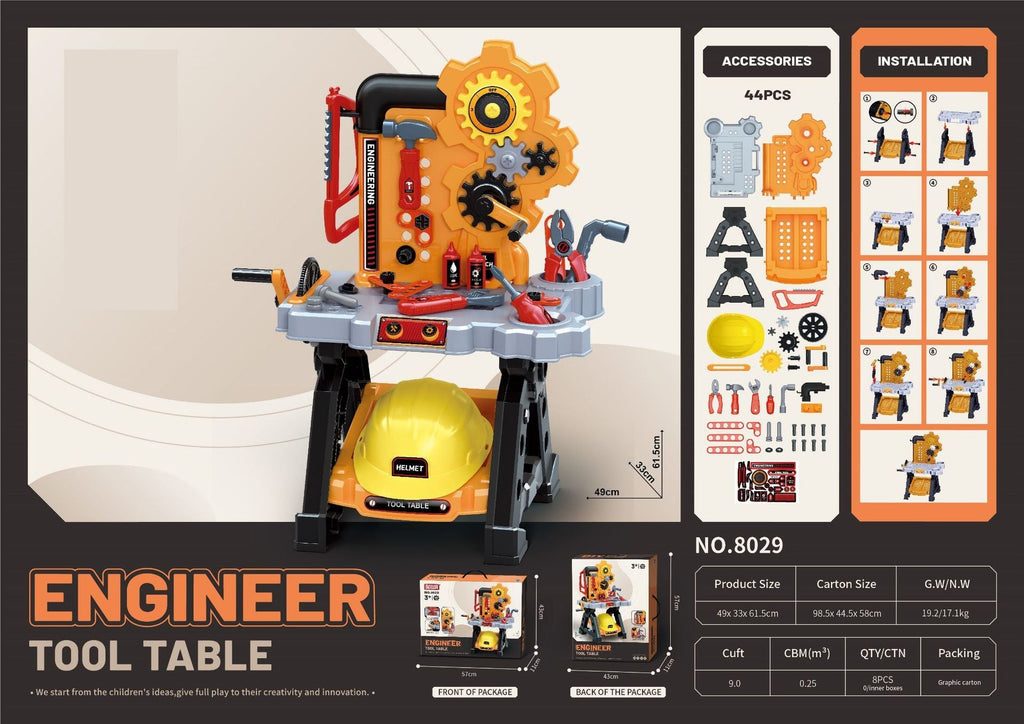 Colorful toy tools from 184 piece set
