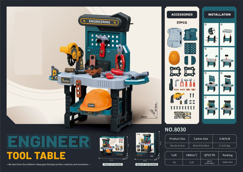 Child-safe construction tool kit for boys and girls