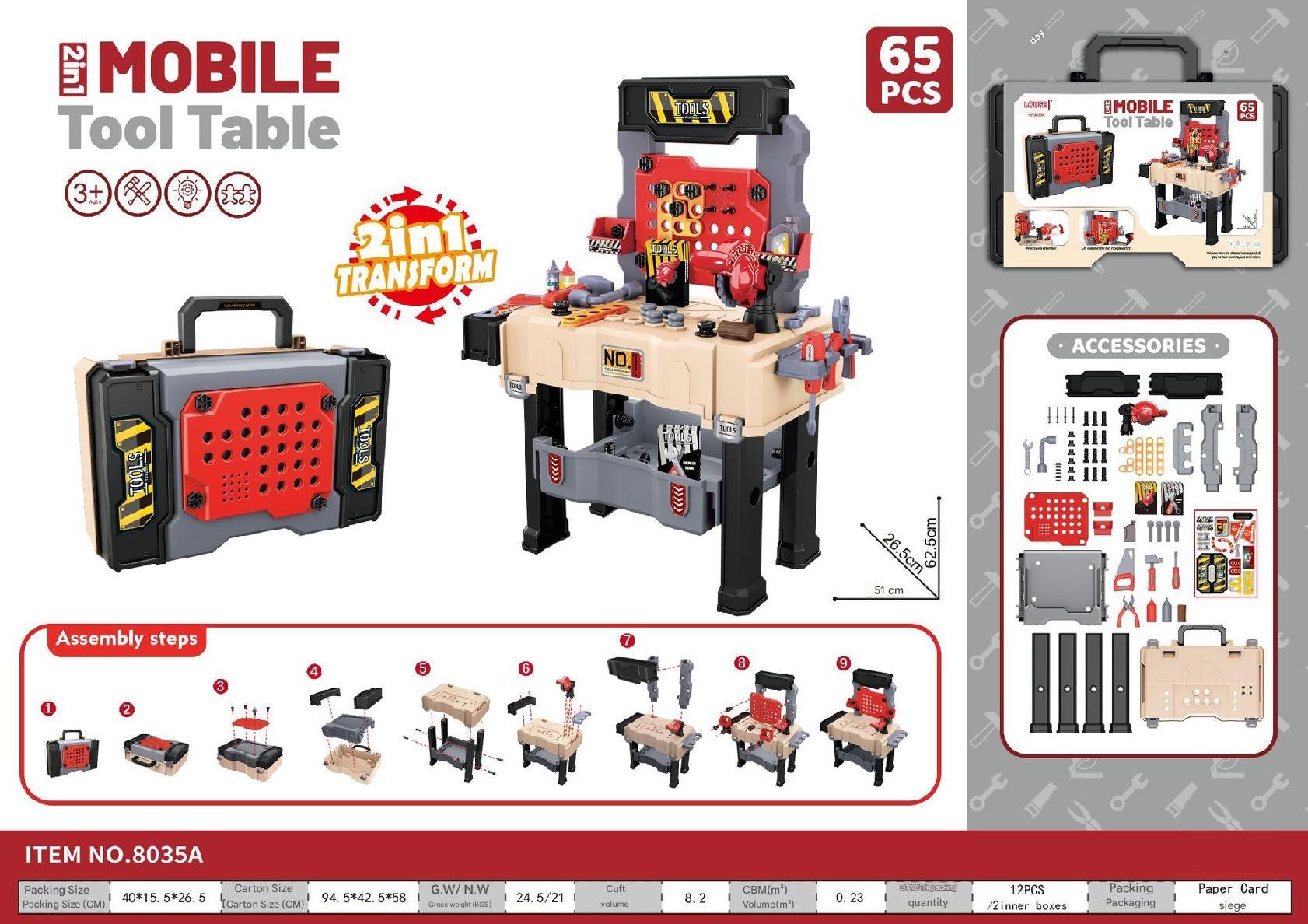 Interactive toy drill in use by young builder