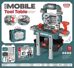 Realistic toy drill and saw for little builders