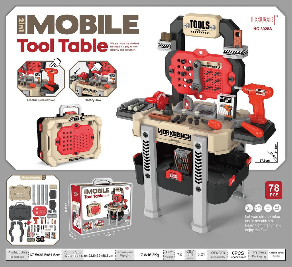Kids using tool set for creative building play