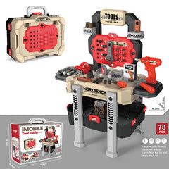 Realistic toy drill and saw for little builders