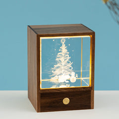 Close up of wooden globe lamp details