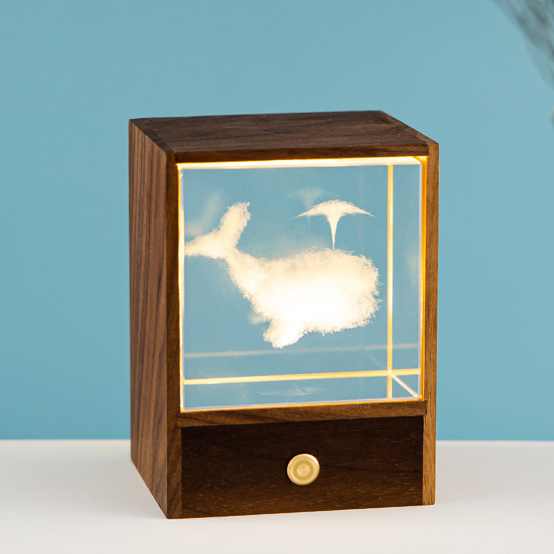 Astronaut and reindeer LED night light on table