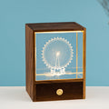 Wooden illuminated globe with multicolor lights