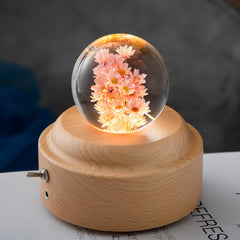 dandelion engraved night light in crystal ball