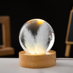 USB powered LED lamp with dandelion engraving