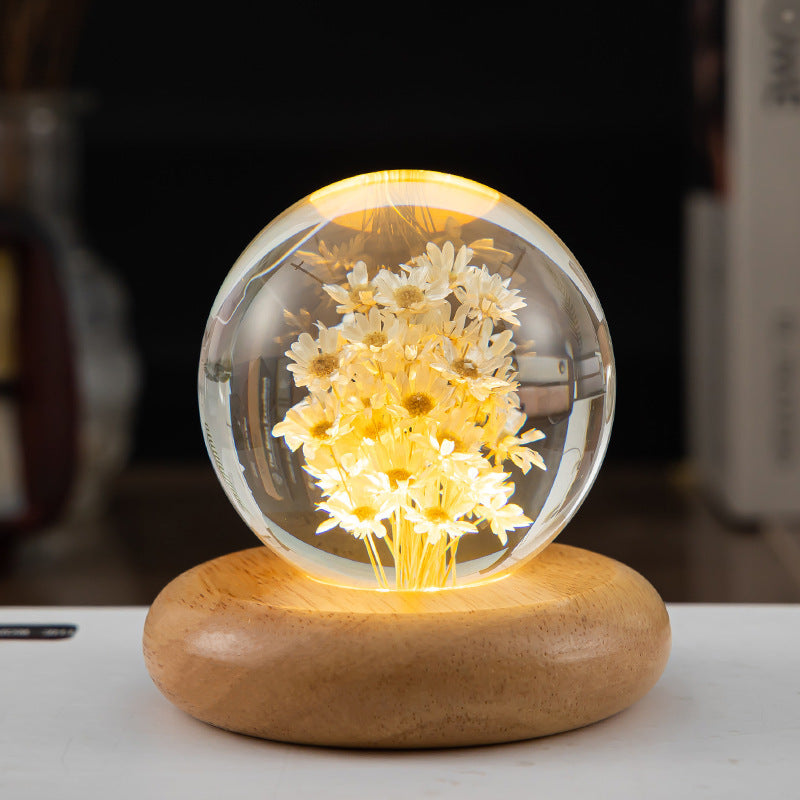 compact crystal ball lamp for bedside