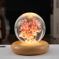 decorative lamp with intricate dandelion inside