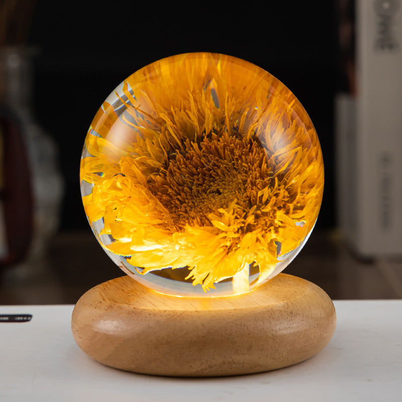 stylish night lamp on wooden stand