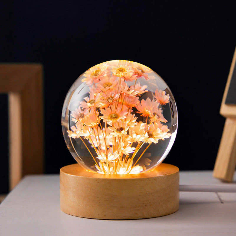warm glow dandelion crystal night light