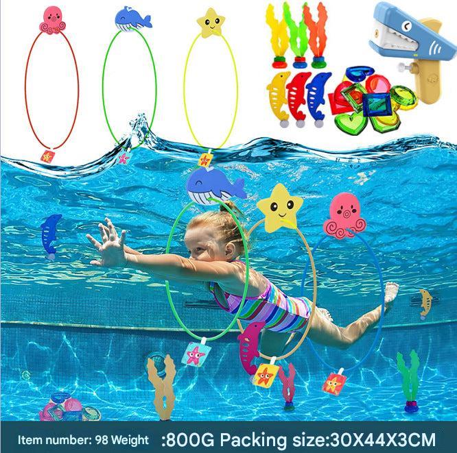 Underwater exploration with kids diving toys