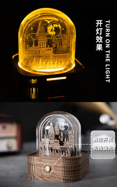 3D engraved night light showing Hogwarts Express