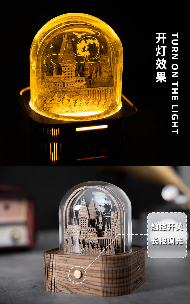 3D engraved night light showing Hogwarts Express
