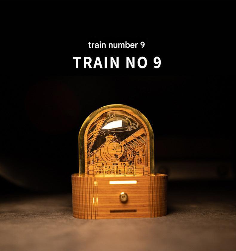 Detailed Hogwarts Express train design on night light