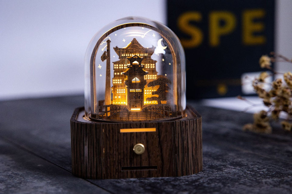Artistic view of Hogwarts Express night light