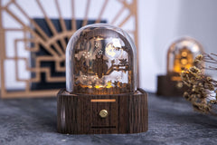 Black walnut music box with touch control