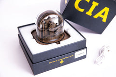 Engraved night light illuminating bedroom