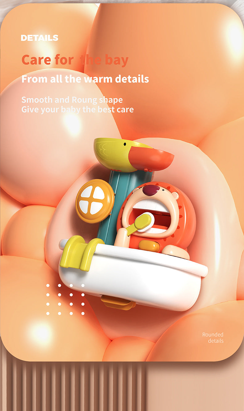 Colours and details of lion bubble bath toy