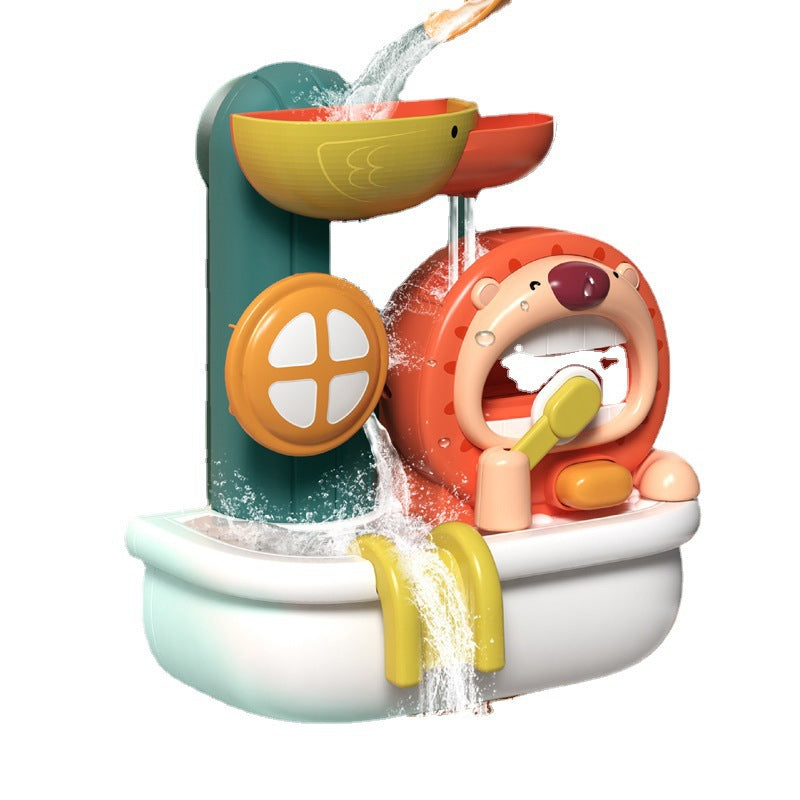Colours and details of lion bubble bath toy