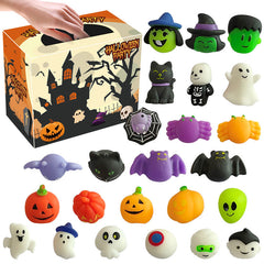 Group of kids enjoying assorted squishy toys