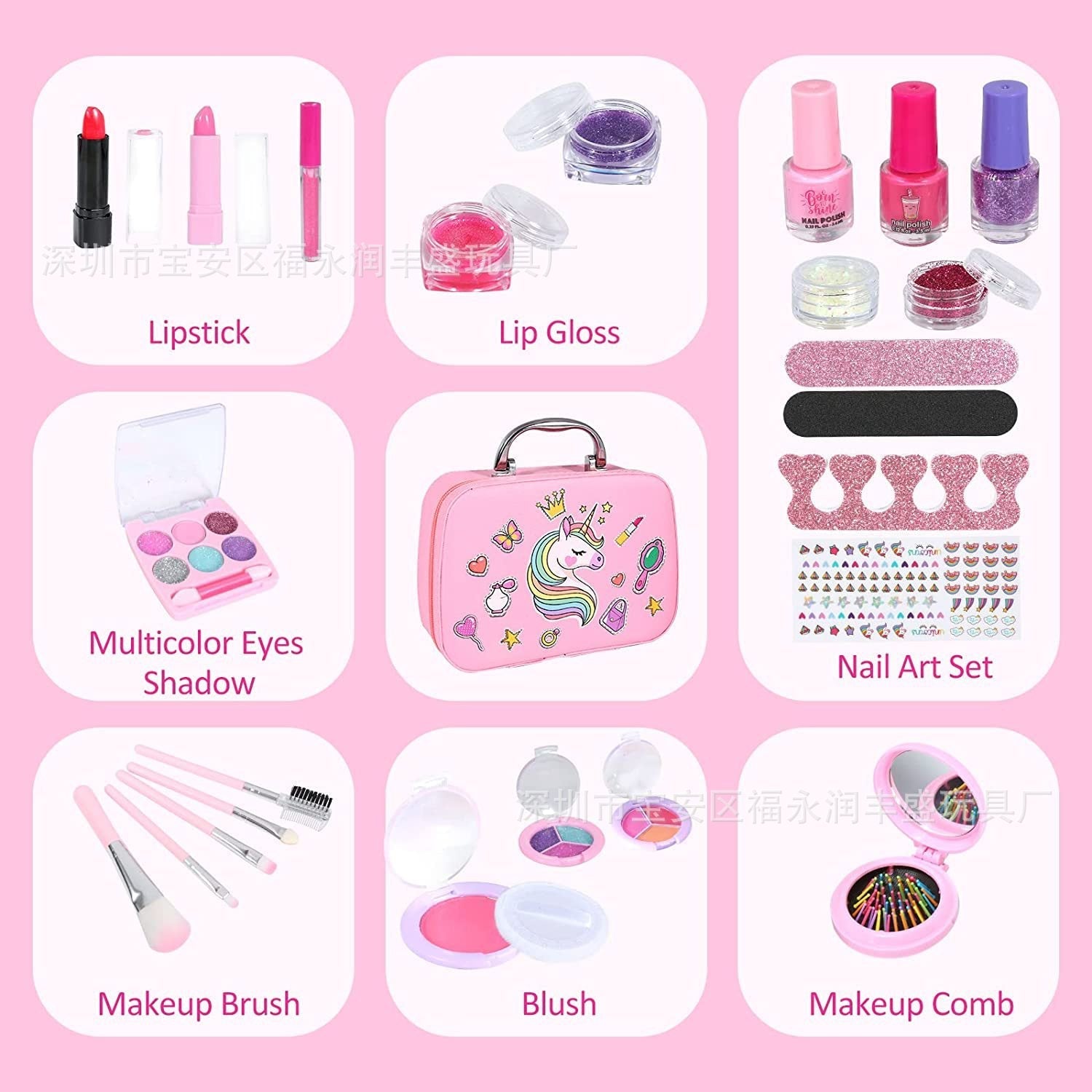 Lipstick application by a young girl