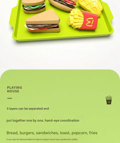 Deluxe Pretend Play Burger & Fries Set - Image 10