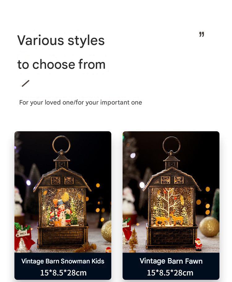 snowman decoration in rotating music box