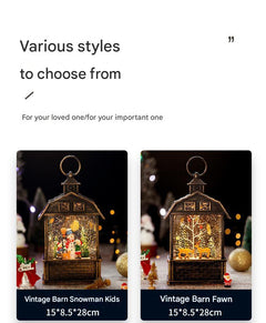 snowman decoration in rotating music box