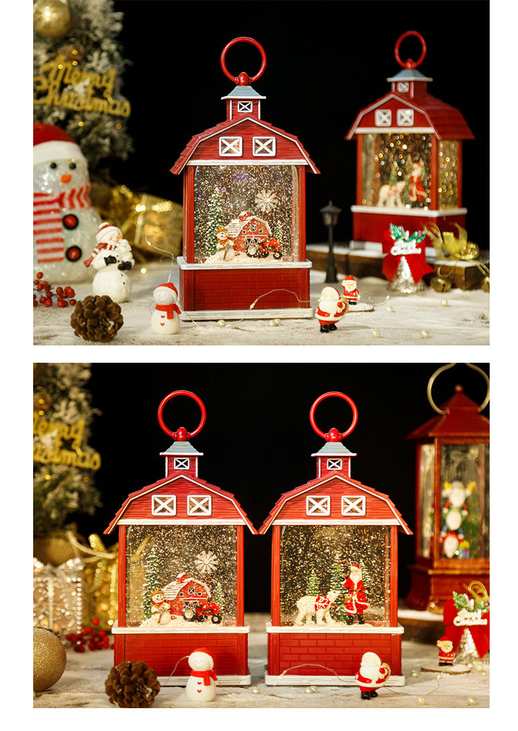 music box enclosed with colourful barn design
