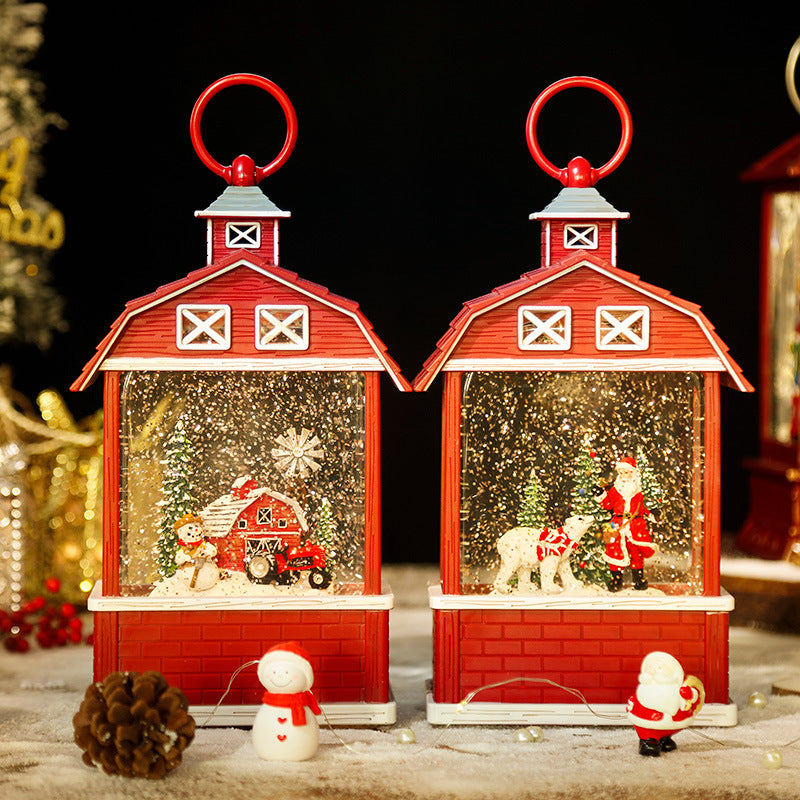close-up of Santa figurine in music box