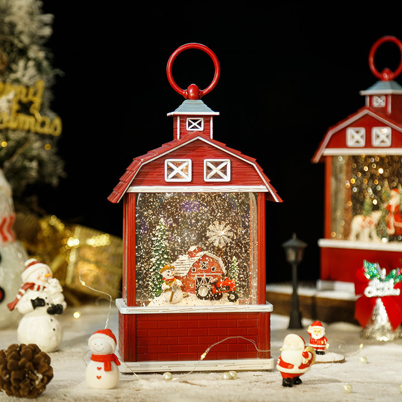 snowman decoration in rotating music box