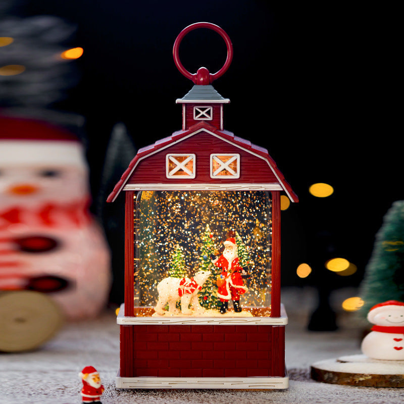 music box enclosed with colourful barn design