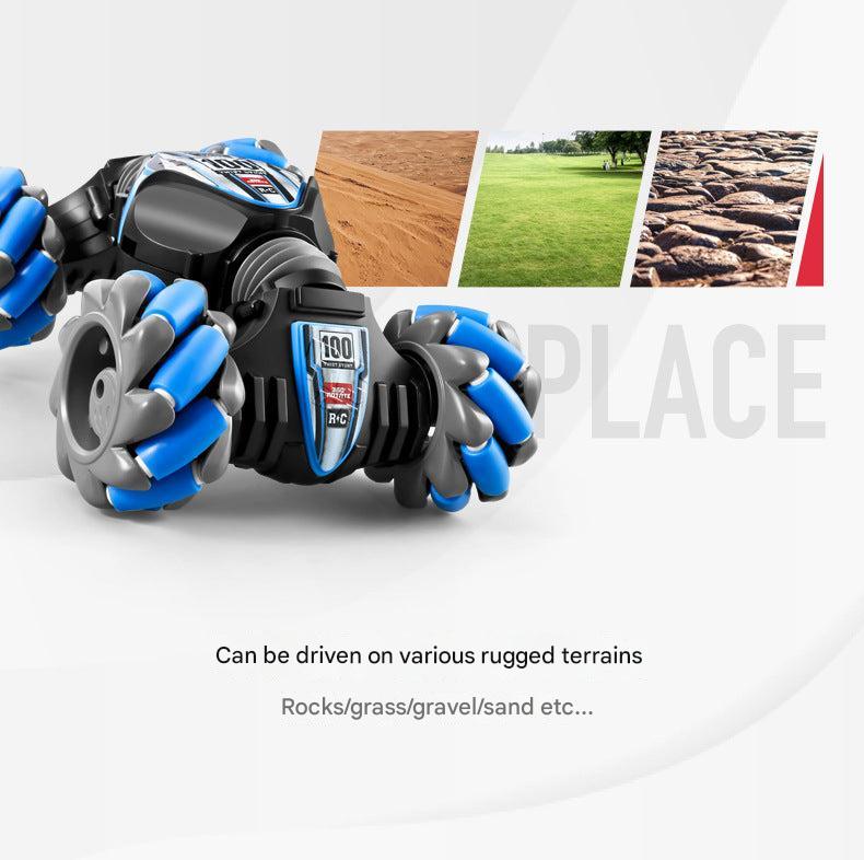 Remote control stunt car with lights and music